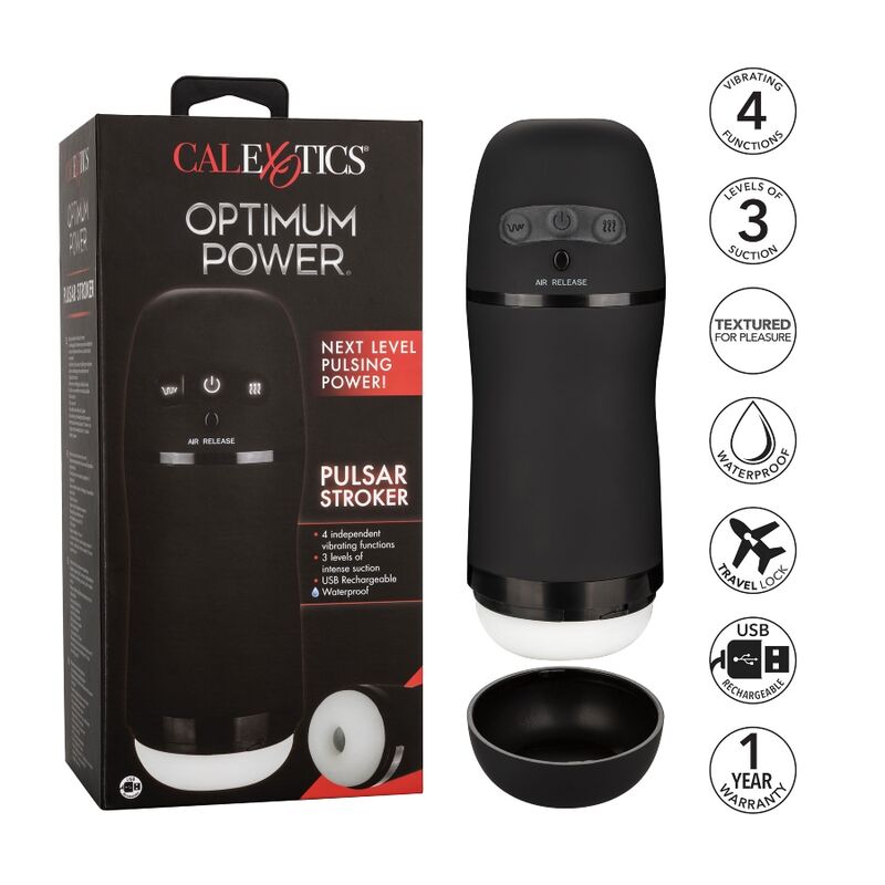 CALEXOTICS - OPTIMUM POWER MASTURBADOR CON VIBRACION Y SUCCION