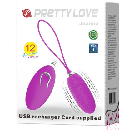 PRETTY LOVE - JOANNA HUEVO VIBRADOR CONTROL REMOTO 12 MODOS