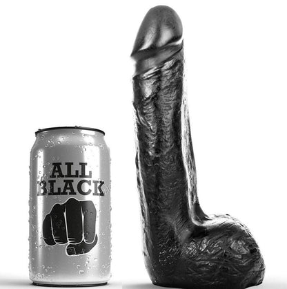 ALL BLACK - DILDO REALISTICO NEGRO SUAVE 20 CM