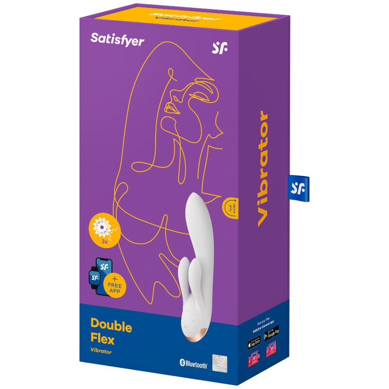 SATISFYER - DOUBLE FLEX VIBRADOR APP BLANCO