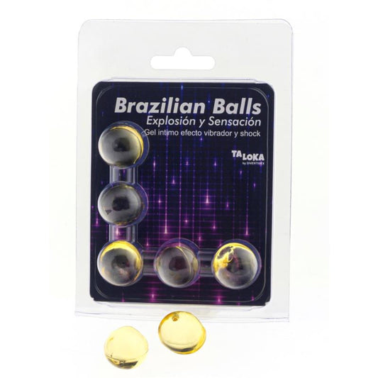 TALOKA - BRAZILIAN BALLS GEL EXCITANTE EFECTO VIBRACIÓN Y SHOCK 5 BOLAS