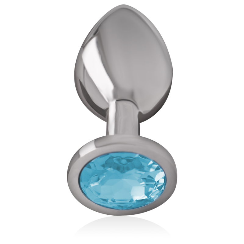 INTENSE - PLUG ANAL METAL ALUMINIO CON CRISTAL AZUL TALLA M