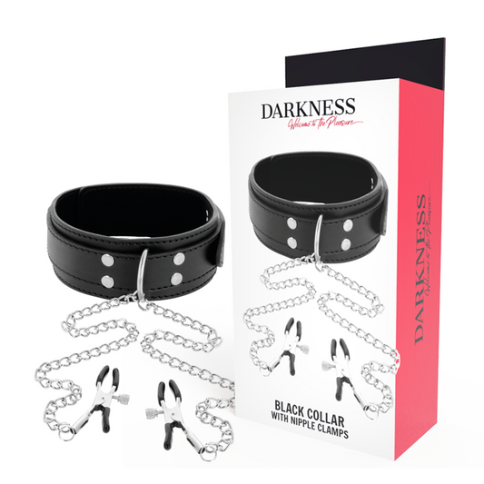 DARKNESS - COLLAR CON PINZAS PARA PEZONES NEGRO