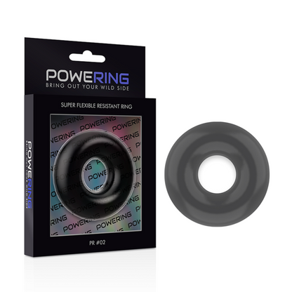 POWERING - SUPER FLEXIBLE Y RESISTENTE ANILLO PENE  4.5CM NEGRO