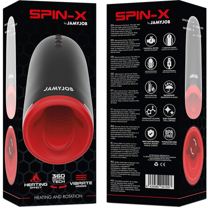 JAMYJOB - SPIN-X MASTURBADOR CON ROTACIÓN Y FUNCIÓN CALOR