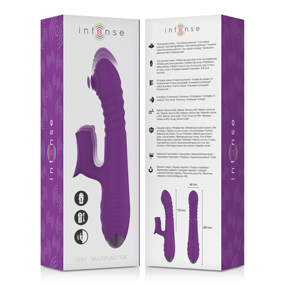 INTENSE - IGGY VIBRADOR MULTIFUNCIÓN RECARGABLE UP & DOWN CON ESTIMULADOR DE CLITORIS MORADO