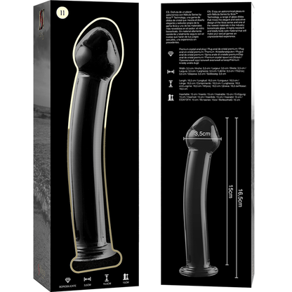 NEBULA SERIES BY IBIZA - MODELO 11 DILDO CRISTAL BOROSILICATO TRANSPARENTE 16 CM -O- 3 CM