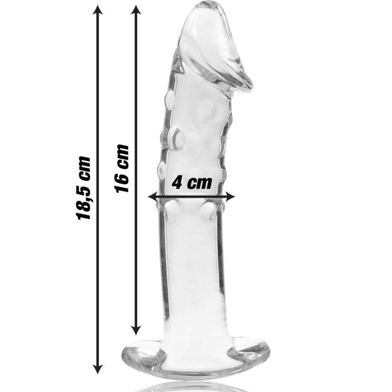 NEBULA SERIES BY IBIZA - MODELO 19 DILDO CRISTAL BOROSILICATO TRANSPARENTE 18.5 CM -O- 4 CM