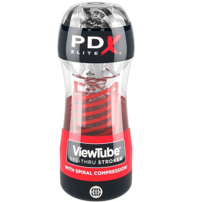 PDX ELITE - MASTURBADOR STROKER VIEWTUBE 2 COMPRESION ESPIRAL TRANSPARENTE