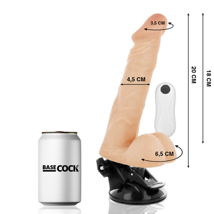 BASECOCK - VIBRADOR ARTICULABLE CONTROL REMOTO NATURAL 20 CM -O- 4.5 CM