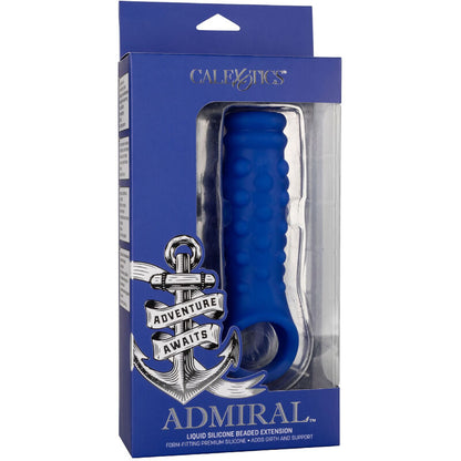 CALEXOTICS - ADMIRAL BEADED FUNDA PENE SILICONA LÍQUIDA AZUL