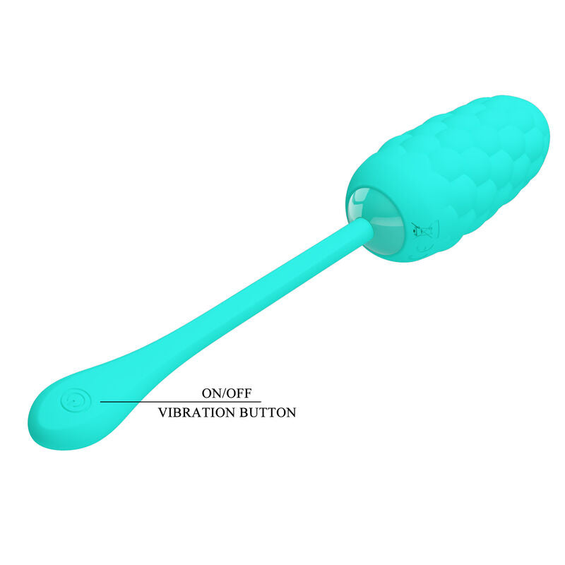 PRETTY LOVE - HUEVO VIBRADOR CON TEXTURA MARINA RECARGABLE VERDE AGUA