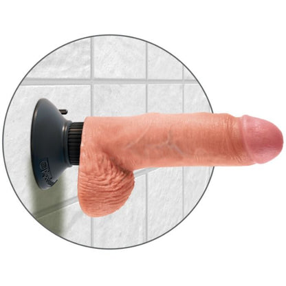 KING COCK - DILDO VIBRADOR CON TESTICULOS 20.3 CM NATURAL