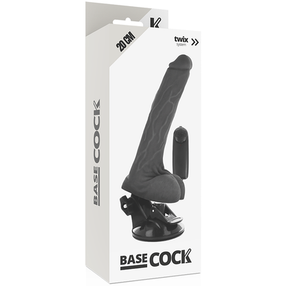 BASECOCK - VIBRADOR REALISTICO CONTROL REMOTO NATURAL CON TESTICULOS 20 CM -O- 4 CM